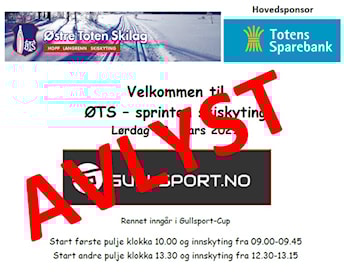 AVLYST: ØTS-sprinten skiskyting 20. mars